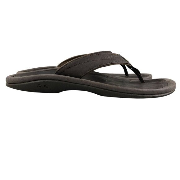 OluKai Women's Size 6 Ohana Brown Water-Resistant Lightweight Flip Flops FAIR - Picture 1 of 13